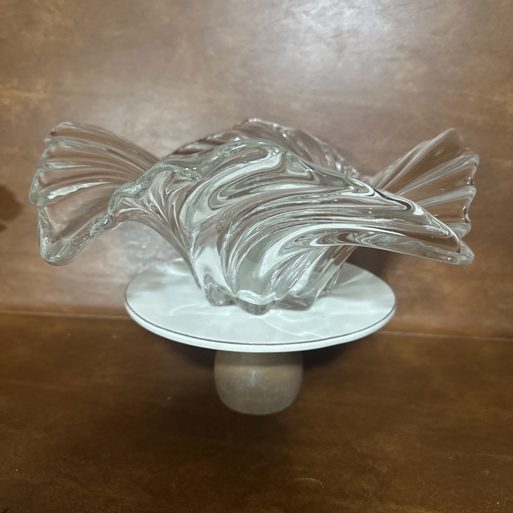 Mikasa Belle Epoque Crystal Centerpiece Bowl 12.5" Swirl Pattern Germany